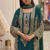 Sabina 1716 Georgette Embroidery Sequence Work Pakistani Kurti Pant Dupatta Set