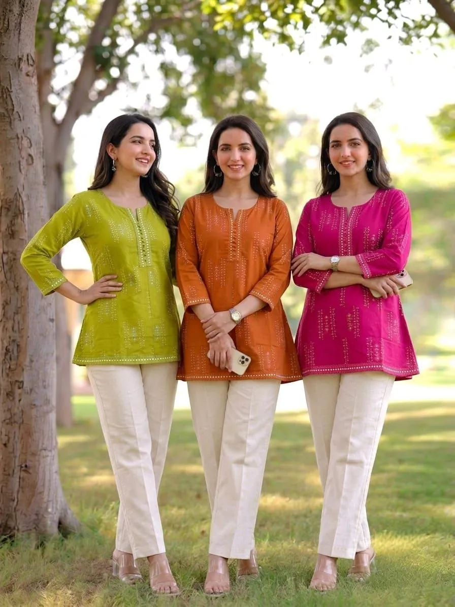 Laxmy 1122 Cotton Jaipuri Printed Short Top Collection