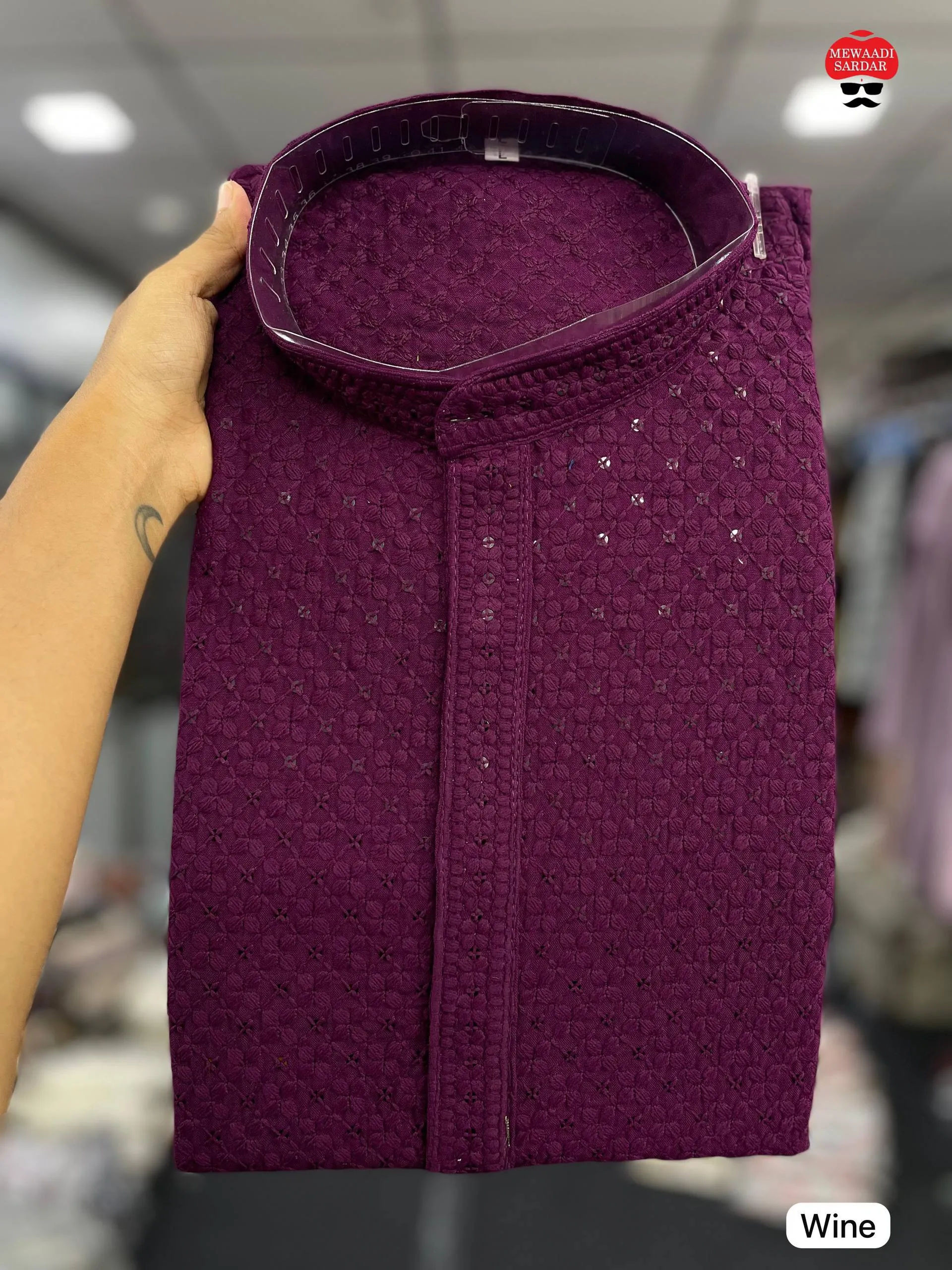 Stylish Lekha LI Manyavar Chikankari Rayon Schiffli Work Festival Kurta For Mens 2026