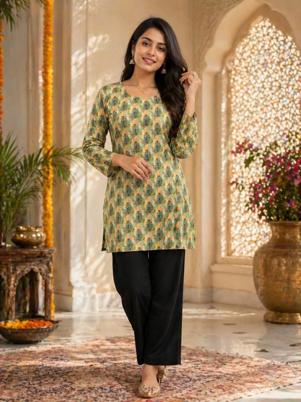 Aawiya RJ 48 Rayon Printed Short Kurti Exporter in Surat