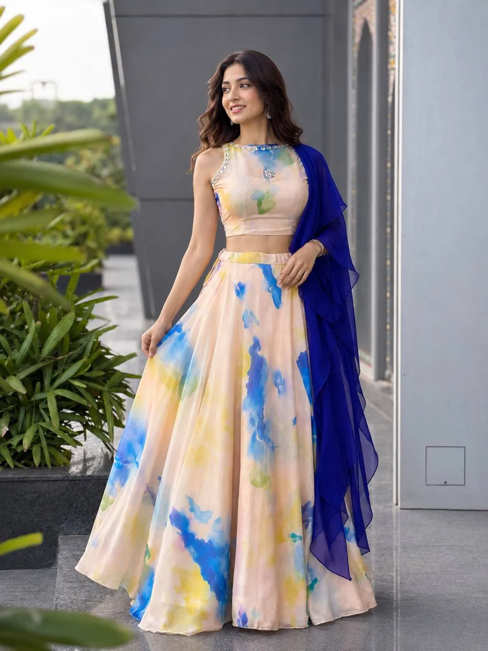 SWT 343 Jimmy Organza Printed Lehenga Choli Fashion