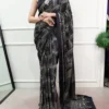WMN 7405 Satin Silk Mirror Work Trending Party Wear Saree