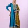 Beauty J 1026 Vichitra Silk Embroidery Anarkali Gown Pant With Dupatta Set