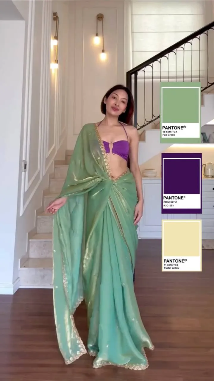 Deepika 633 Fandy Silk Thread Sequence Work Party Wear Saree