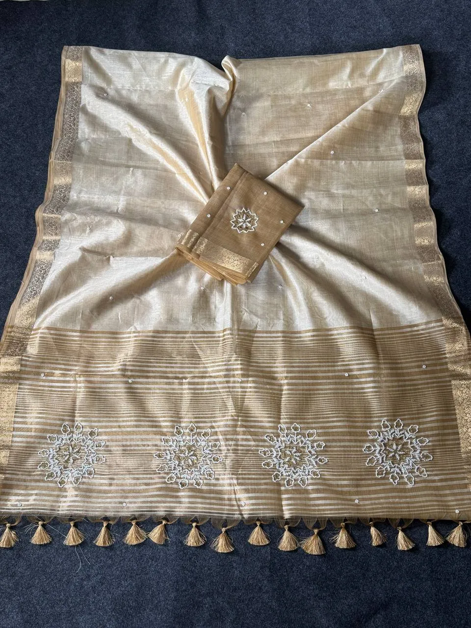 WMS Tusser Silk Trending Zari Work Party Wear Saree Collection