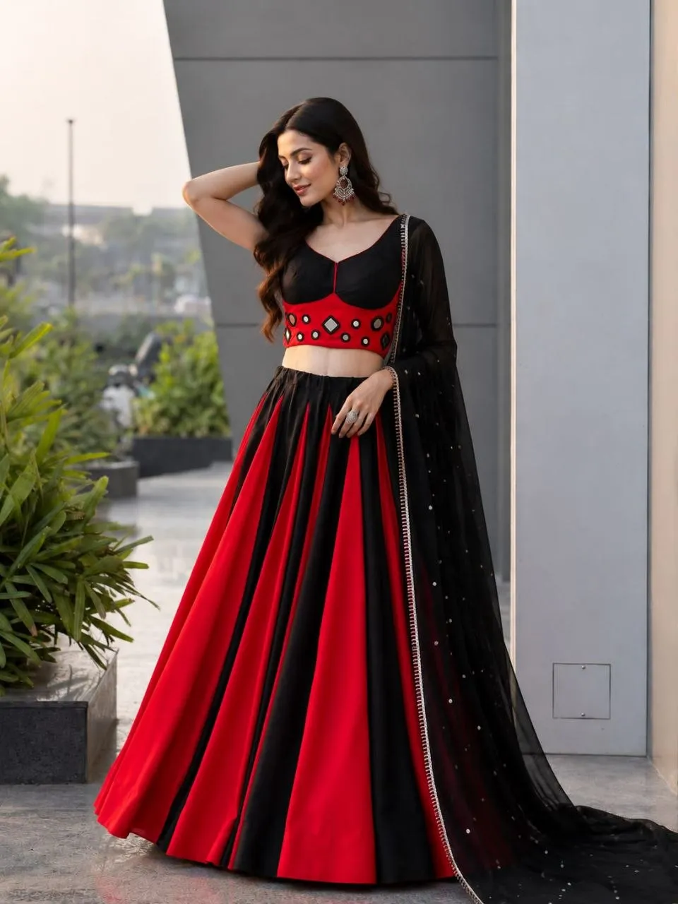 SWT 1204 Cotton Mirror Work Navratri Special Lehenga Choli Collection