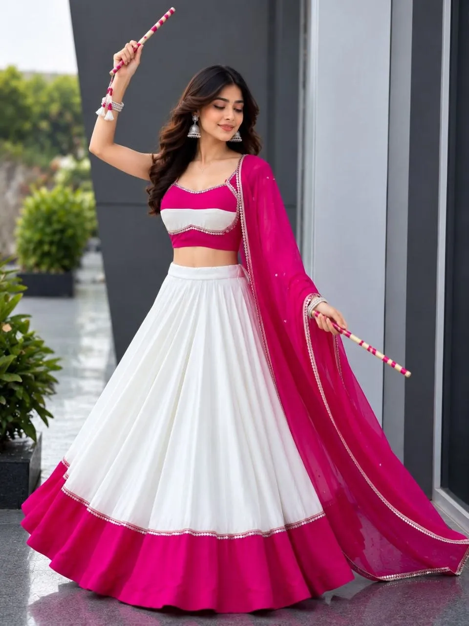 SWT 1205 Cotton Mirror Work Navratri Lehenga Choli Manufacturer in Surat