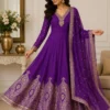 Yasu Premvati Chanderi Hand Work Anarkali Banarasi Gown Pant With Dupatta