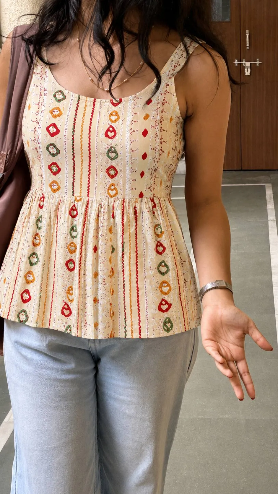SS2016 Bandhej Rayon Printed Short Top For Girls