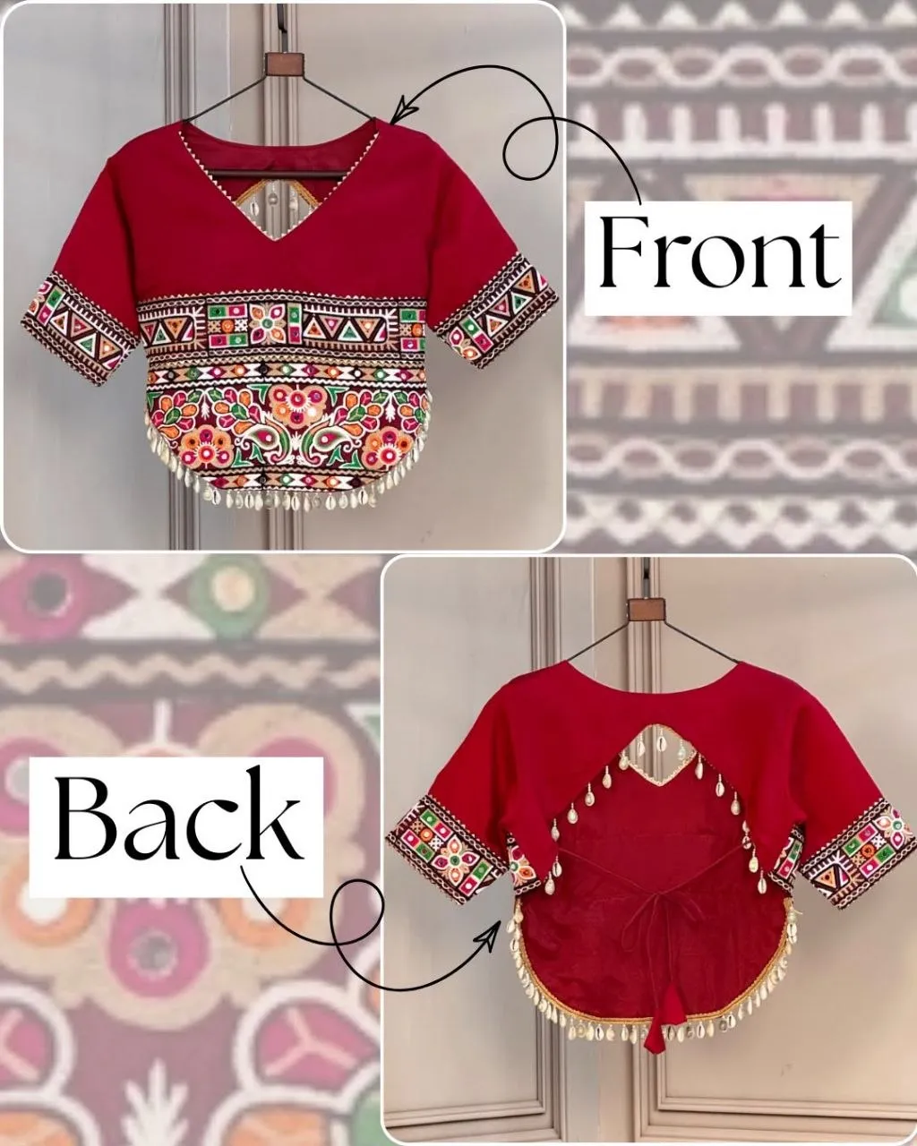 Moni 7172 Roman Silk Gamthi Embroidery Work Navratri Blouse
