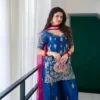 Stylish C585 1488 Georgette Zari Embroidery Work Kurti Palazzo Dupatta Set 2026