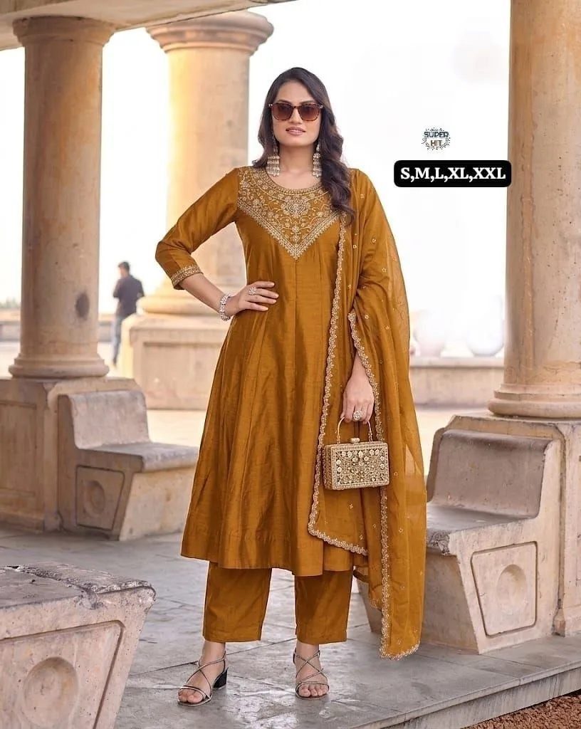 Latest Laxmy Vichitra Silk Embroidery Work Readymade Dress Wholesale Online 2026