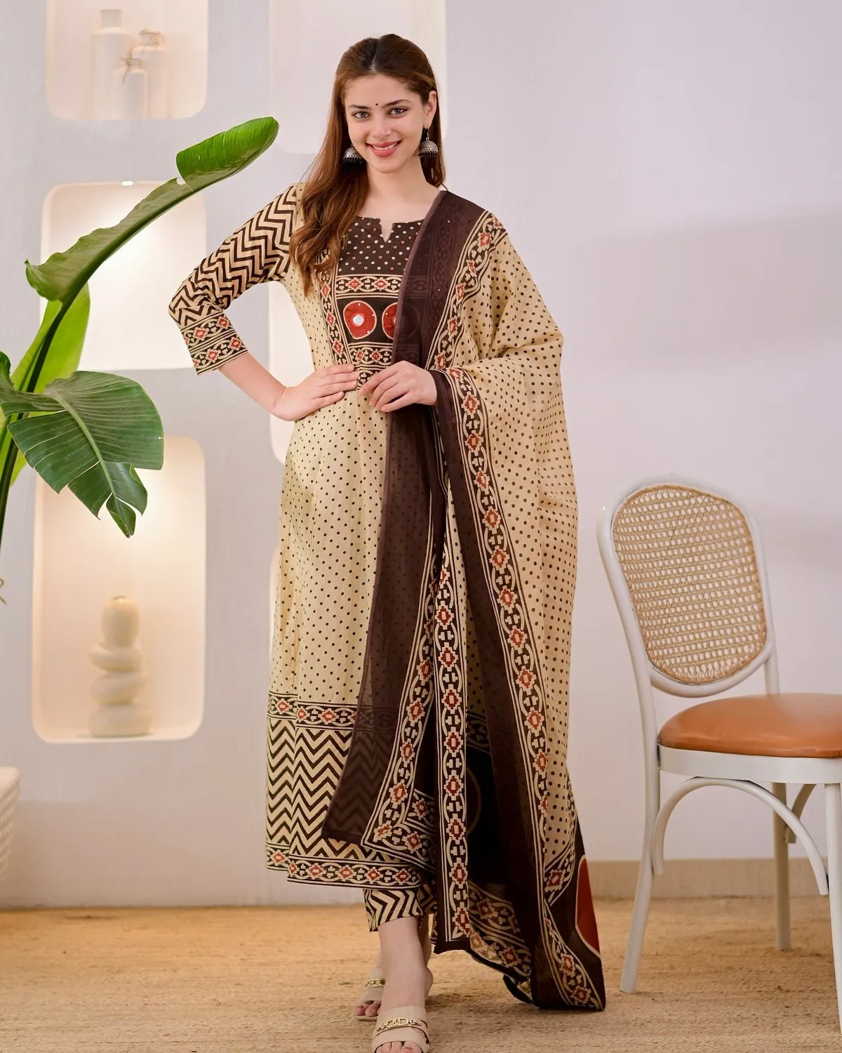 Latest ATQ Coco Mehndi Jaipuri Cotton Printed Rakhi Special Gown Collection 2026