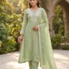 KR 418 Mul Chanderi Embroidery Office Wear Readymade Dress