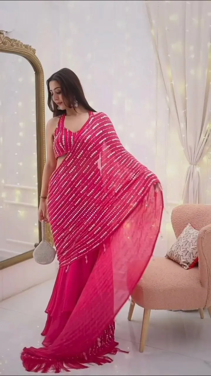 Deepika 405 Georgette Party Wear Fish Cut Lehenga Saree for Women
