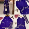 C585 243 French Crepe Sequence Embroidery Work Wedding Wear Kurti Plazzo Set