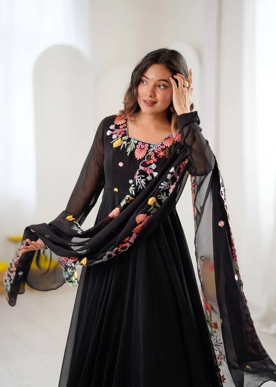 Sabina 901 Faux Georgette Embroidery Work Anarkali Set Manufacturers in Surat