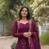 Kiara Georgette Embroidery Work Festival Anarkali Gown Pant With Dupatta Set