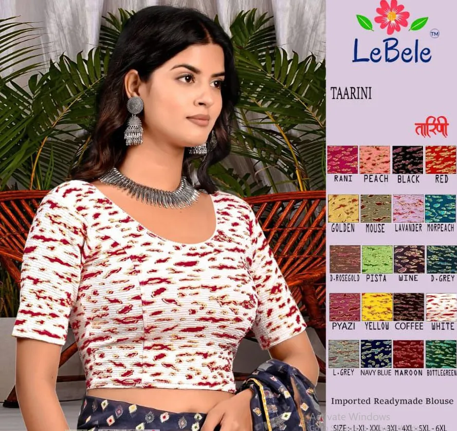 Buy Taarini Curated Zari Work Trending Stretchable Big Size Readymade Blouse 2026