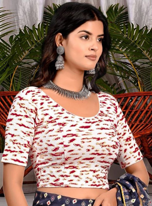 Taarini Curated Zari Work Trending Stretchable Big Size Readymade Blouse
