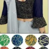 Buy Ishna Intricate Golden Geometric Pattern Stylish Stretchable Big Size Blouse 2026