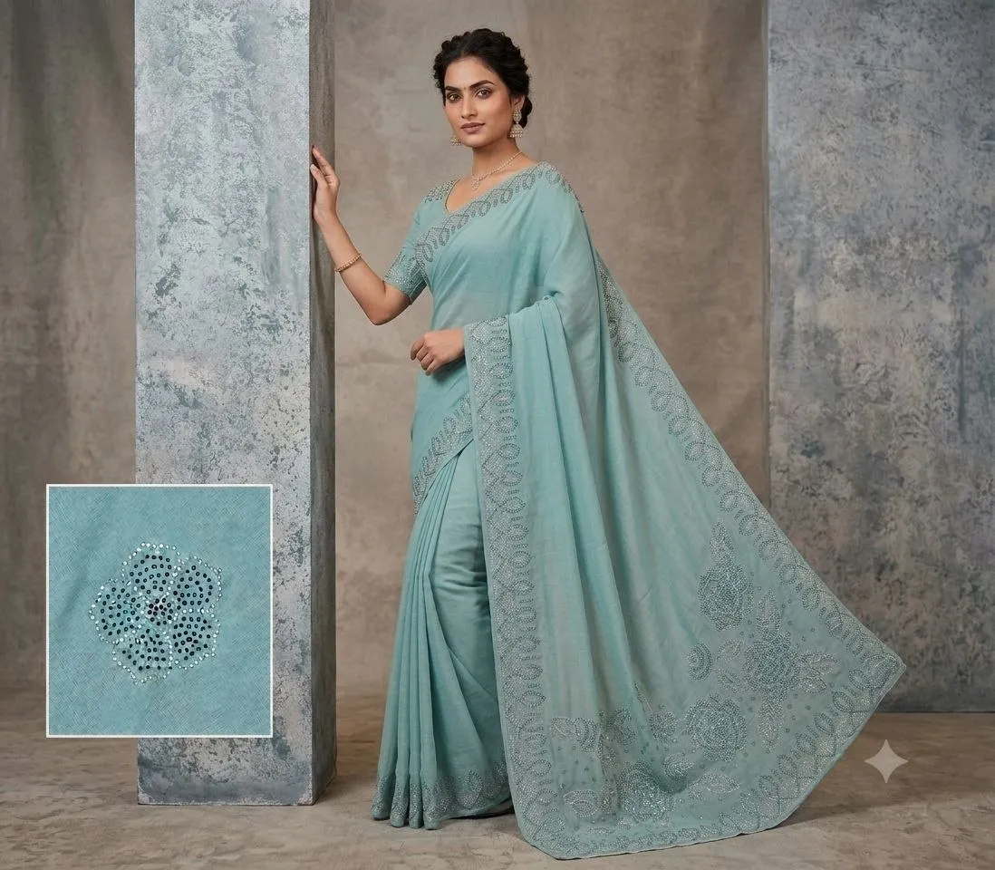 RRD 1010 Georgette Diamond Work Daily & Festival Wear Saree
