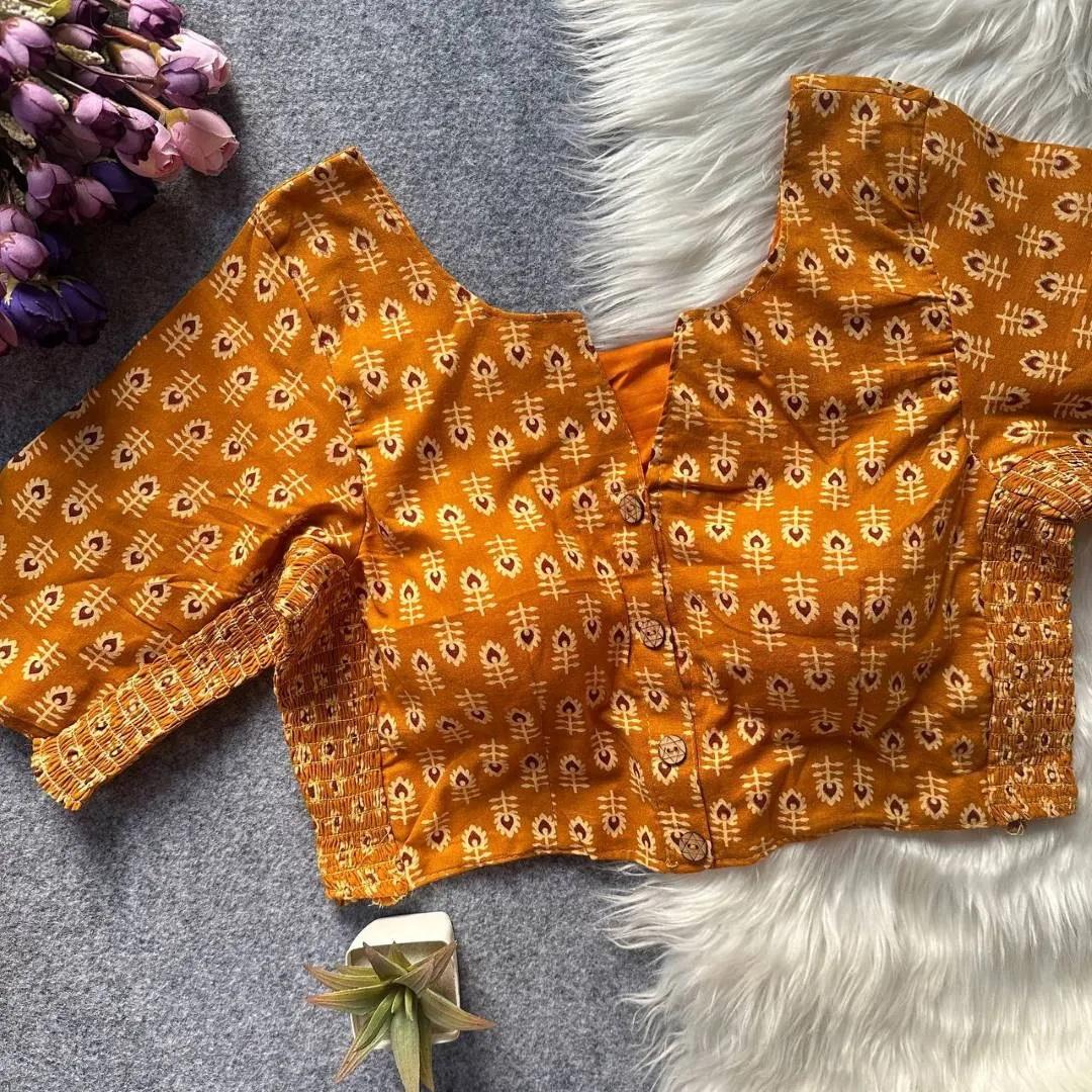 Beautiful Ruhi Ajrakh Cotton Readymade Blouse Supplier in Surat 2026