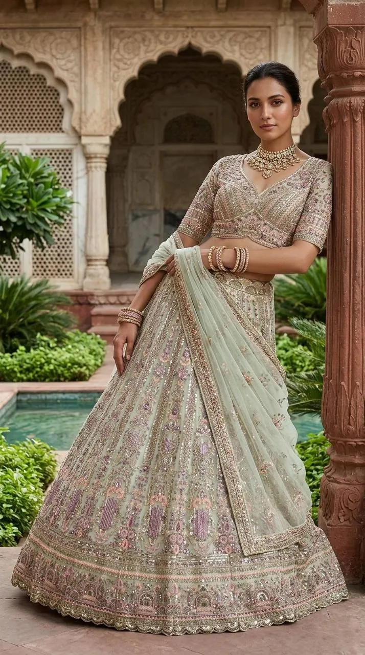 Latest SBD 1855 Net Sequence Embroidery Work Wedding Lehenga Choli 2026