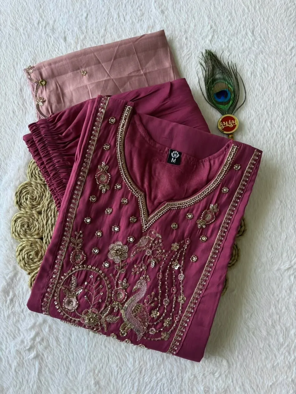 Beautiful KR 420 Roman Silk Thread Embroidery Work Designer Readymade Dress 2026