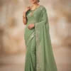 Kusum Star Georgette Silk Thread Embroidery Work Saree Market in India