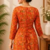 Aawiya RJ 43 Rayon Printed Fancy Orange Short Kurti