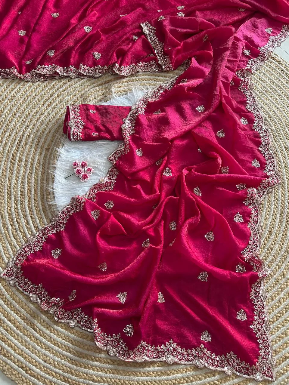 Latest MHV RajGharana Fandy Silk Embroidery Wedding Saree Exporters Online 2026