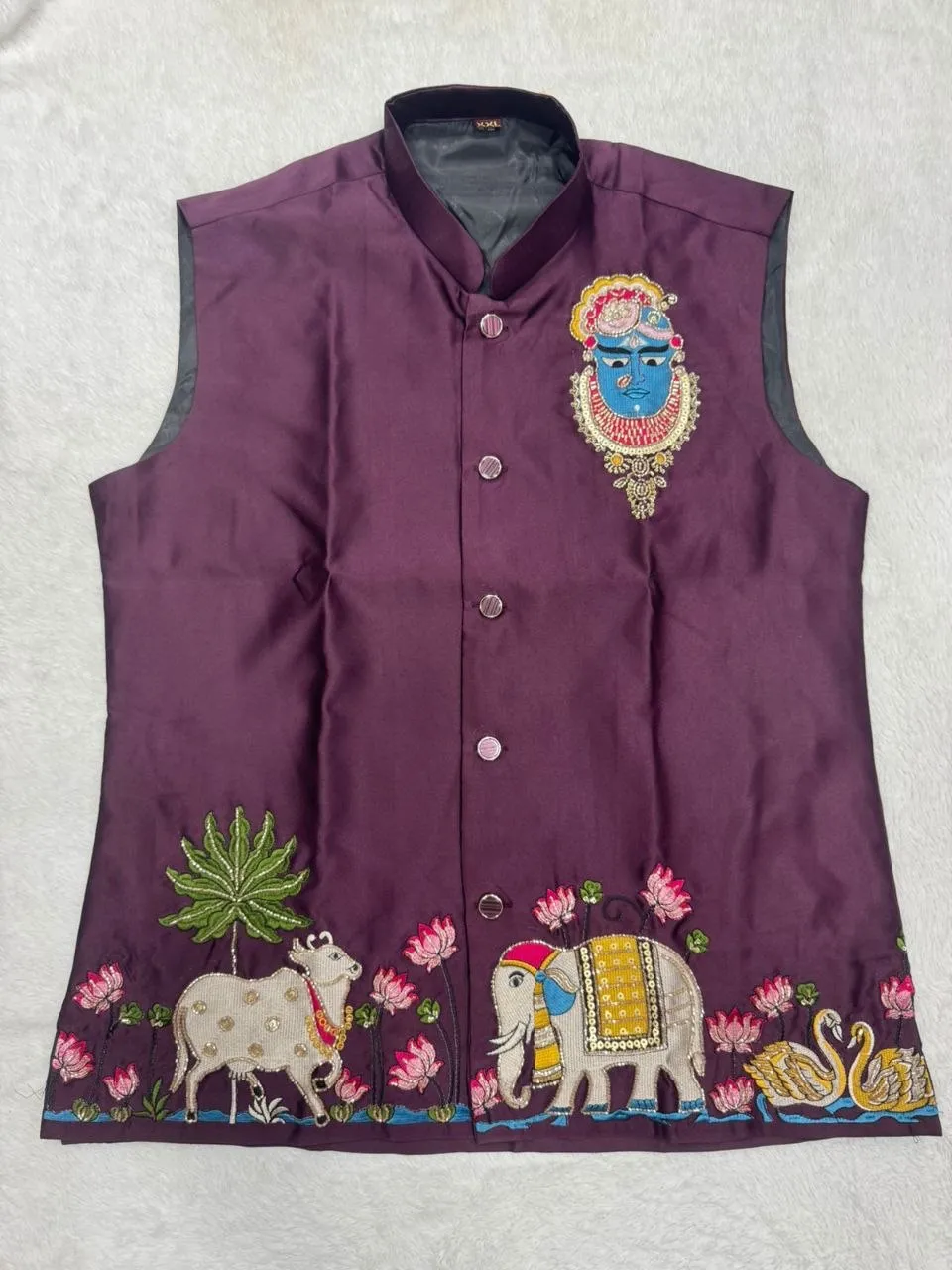 Stylish Shyam Shrinathji Satin Hand Work Designer Koti For Mens 2026