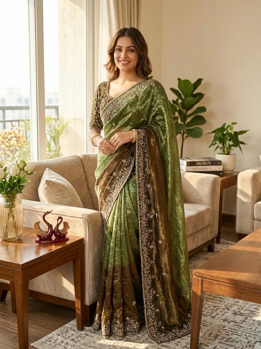 Stylish SS1010 5568 Fandy Chiffon Embroidery Work Saree Exporters Online 2026