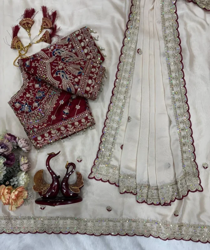 Stylish SS1010 5582 Rangoli Silk Embroidery Work Trending Wedding Saree 2026
