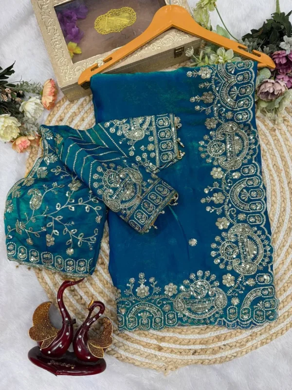 Beautiful SS1010 5591 Two tone Space Silk Sequence Embroidery Work Wholesale Market 2026