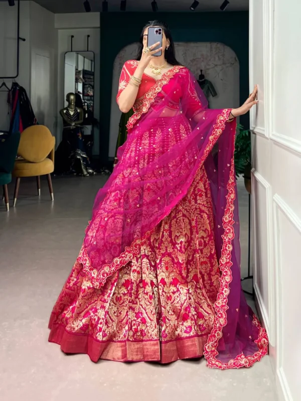 Launching WMN 2062 Jacquard Silk Zari Work Party Wear Lehenga Choli Collection 2026