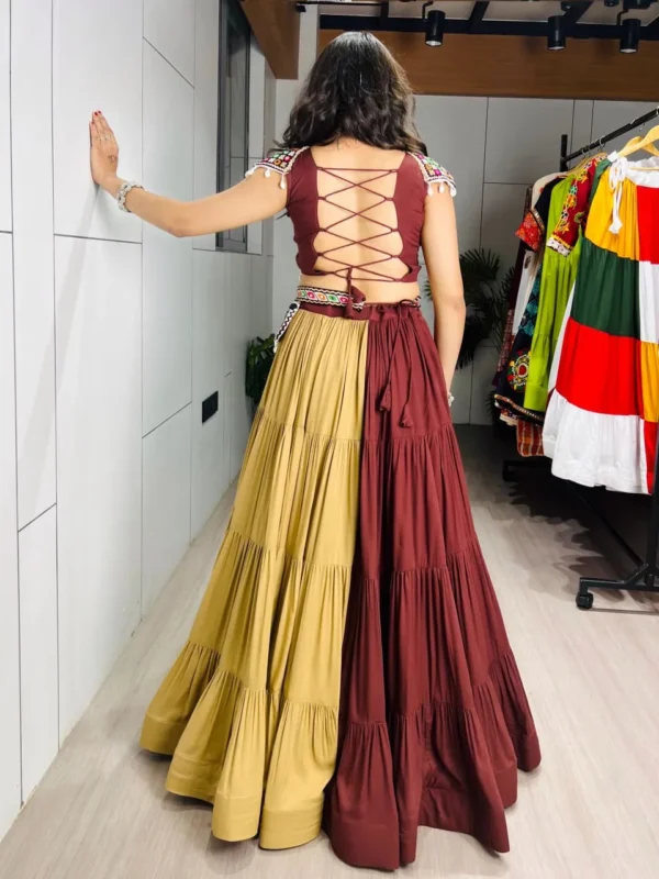 Latest WMT 7706 Brownie Rayon Cotton Hand Crafted Mirror Work Navratri Ruffle Dress 2026