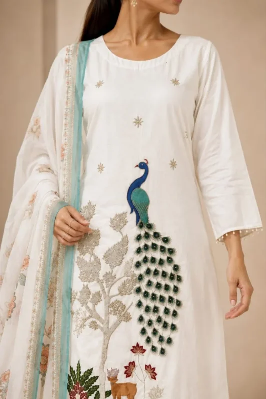 Buy RRD Chinon Embroidery Work Printed Trending Readymade Dress 2026