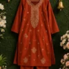 Latest RRD Rayon Cotton Embroidery Work Festival Kurti Pant Set 2026