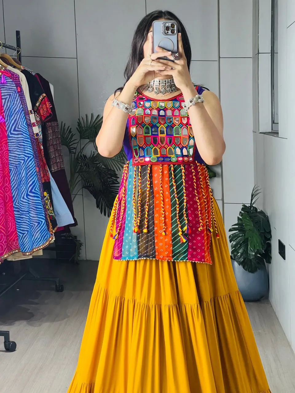 Launching WMT 7707 Ananda Rayon Cotton Mirror Work Navratri Skirt Top 2026