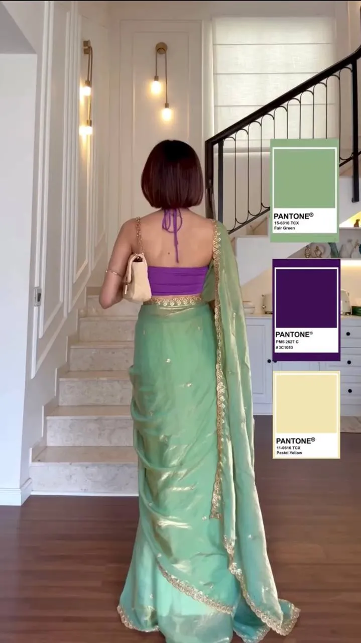 Deepika 633 Fandy Silk Thread Sequence Work Party Wear Saree