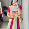 Buy WMT 7708 Triveni Rayon Cotton Mirror Work Navratri Top Skirt With Jacket Collection 2026