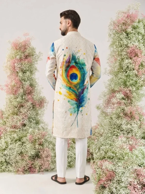 Launching Kiara Cotton Crochet Sequence Work Krishna Janmashtami Kurta Pajama For Mens 2026