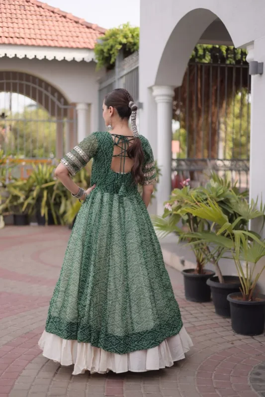 Stylish Moni 1266 Georgette Bandhani Printed Work Navratri Long Kurti Skirt 2026