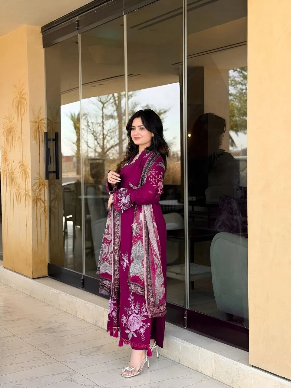 Zarin 204 Viscose Rayon Embroidery Work Pakistani Party Wear Suit Set