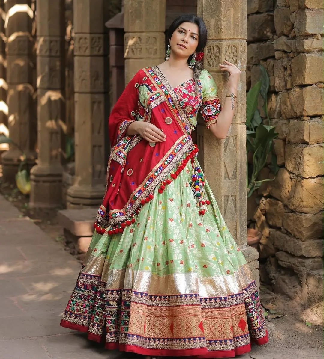 C585 180 Muslin Cotton Mirror Work Special Navratri Collection Online Shopping