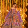 STD 6130 Pure Crepe Organza Embroidery Printed Work Anarkali Gown with Pant Dupatta Set