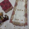 Latest SS1010 5604 Crunchy Thread Embroidery Work Trending Festival Saree 2026