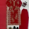 Latest Deepika 6040 Roman Silk Thread Work Wedding Pakistani Kurti Palazzo Dupatta Set 2026